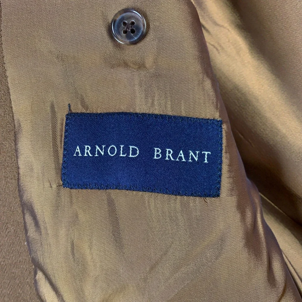 Arnold Brant Camel Hair Sport Coat Mens 44R Brown Blazer 3-Button Made in Canada